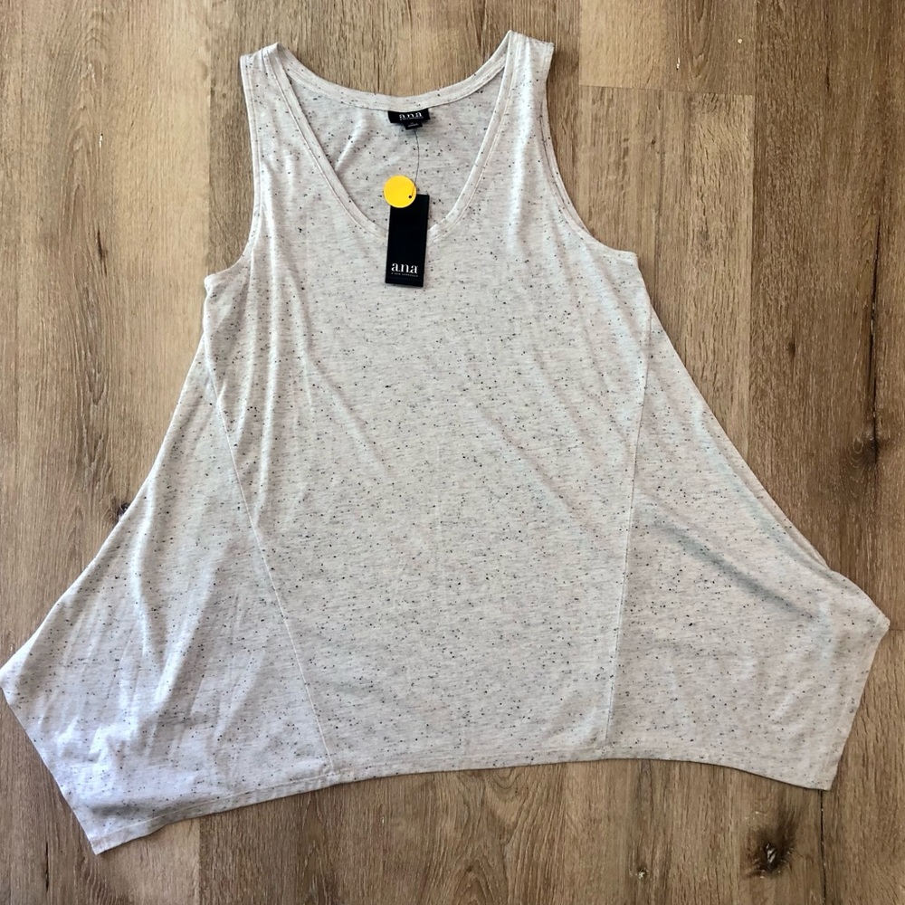 ANA Women's Cream Speckled V-Neck Swing Tank